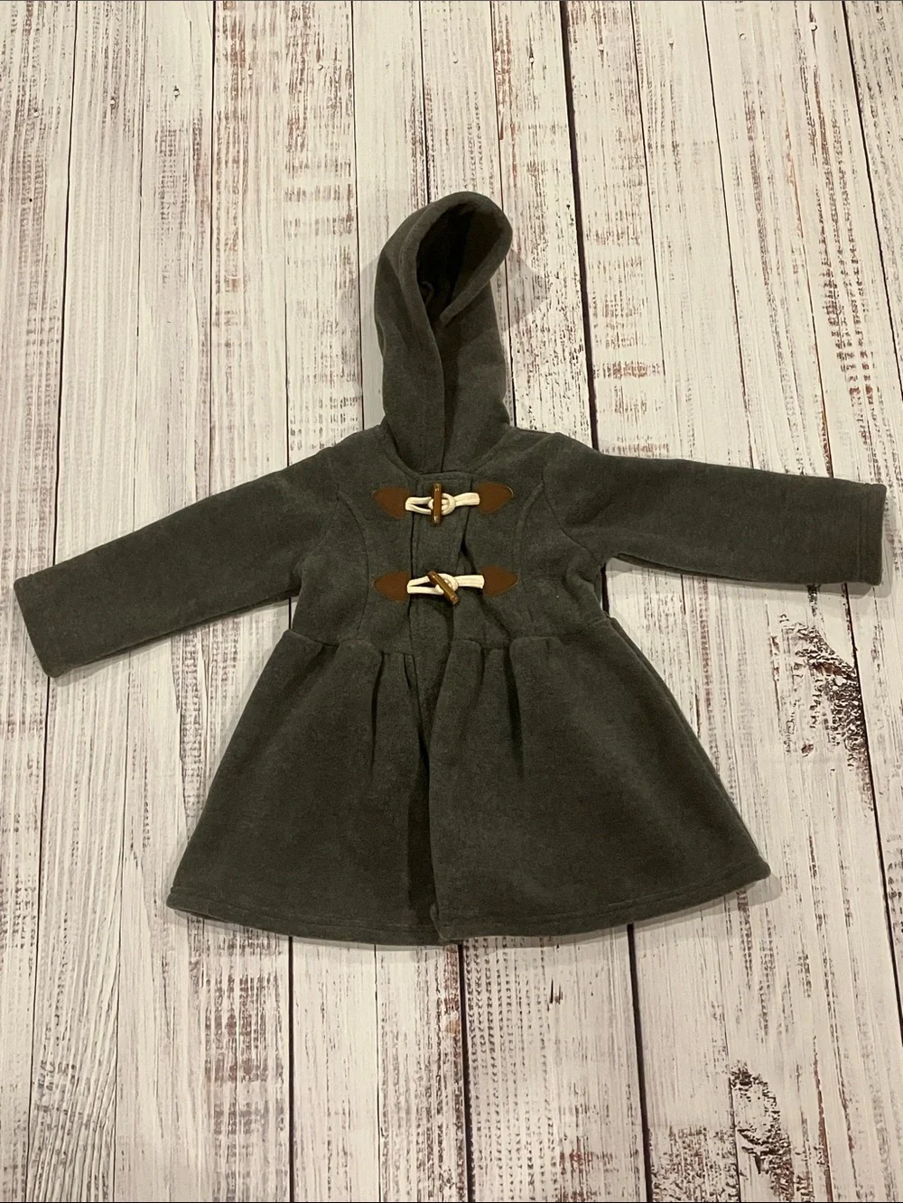 Good Lad Toddler Hooded Toggle Coat in Charcoal Gray